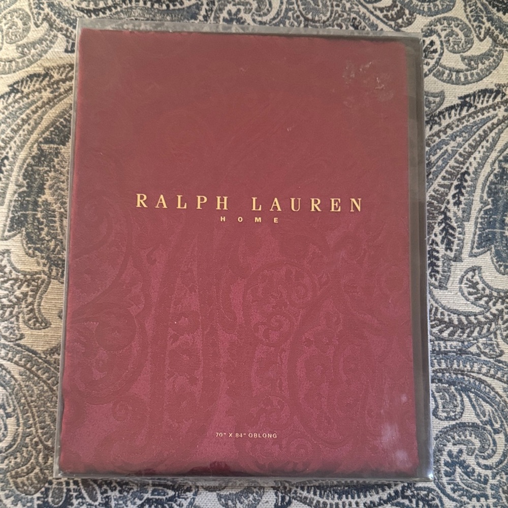 Ralph Lauren Deep Red Paisley Tablecloth